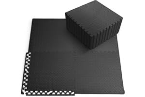 KAYMAN Gym Floor Nonslip Mats, Interlocking, EVA Foam Exercise Floor Tiles for Home Workouts, Studio, Weights, Exercise and Yoga (60 X 60cm)