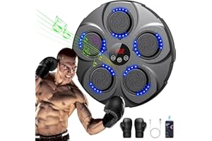 ADSAQOP Machine de Boxe Musicale, Super Mural Professionnel LED Bluetooth Intelligente Boîte à Musique Électronique avec Gants Appareil d'entraînement pour Enfant et Adulte pour la Maison et la Gym