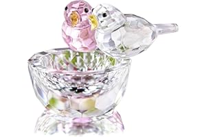 HDCRYSTALGIFTS Statuetta a forma di uccellino, in vetro, da collezione, decorazione per la casa