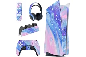 playvital Skin für ps5 Konsole Regular Edition,Aufkleber Vinyl-Skin Stickers Schutzfolie Folie für PS5 Konsole,Controller,Ladestation, Headset,Medienfernbedienung-Traumreise
