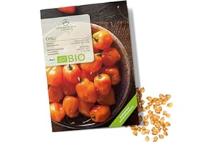 GROWGREENS Semi di peperoncino biologici (Habanero Orange) - Semi di peperoncino da coltivare in giardino, sul balcone e sul orto rialzato
