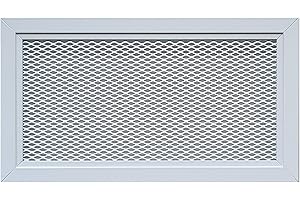 DEMLOU Griglia di Ventilazione in Alluminio Perforato con Rete 30 x 15 cm Metallica Verniciata a Polvere di Colore Bianco RAL9016, Griglia di Ventilazione in Metallo Bianco per Esterni/Interni.