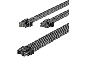 Fasgear PCIe 5.0 Power Cable 70cm - 16pin (12+4) 12VHPWR Connector for RTX 4070 4080 4090 to 2x8pin (6+2) PCI-e Male Plugs GPU Sleeved Cord Compatible for ASUS EVGA Seasonic Fully Modular PSU