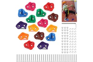 shallyong Prese Arrampicata Bambini, 15 Pezzi Prese Arrampicata Set, Arrampicata per Bambini, Supporti da Arrampicata, Supporti per Parete di Arrampicata con Viti di Fissaggio
