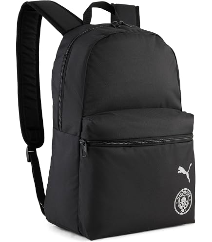 Sac à Dos Officiel Manchester City FC – Compartiment Principal, Poches Latérales, Idéal École & Sport – Bleu Clair & Marine