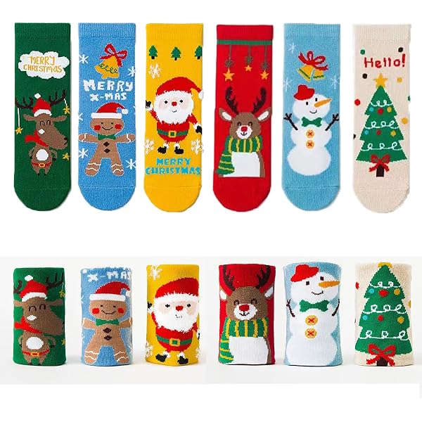 VALICLUD 6 Paare Baby Kleinkind Kinder Weihnachtsso Produktbild-Vorschau 10