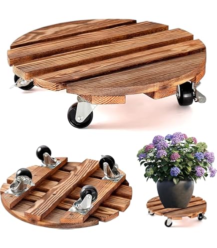 32cm Plant Caddy Con Ruote, Carrello Rotondo Per Piante Rulli - Foto 6