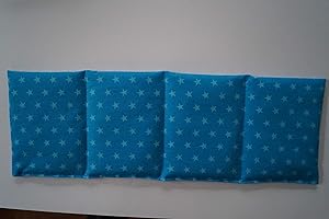 TITSCH Körnerkissen Bio-Roggen 4-Kammern 50cmx17cm Feincord türkis mit helltürkis Sternen