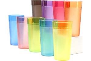 Youngever 18 Pacchi 600ML Bicchieri di Plastica, Bicchieri per Bere Resistenti Alla Rottura, Bicchieri per Bevande Infrangibili di Qualità da Ristorante