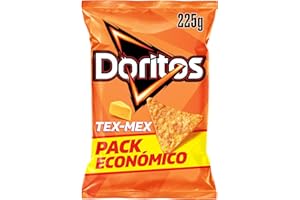Doritos Tex Mex, Nachos con sabor a queso, Producto de Aperitivo, bolsa familiar, 225 gr