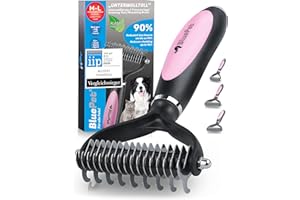 BluePet UnterwollToll szczotka dla psów z długimi włosami i kotami, szczotka do długich włosów, grzebień do podszerstka, usuwa podszerstek i filcowanie, ochrona przed sierścią i usuwanie węzłów