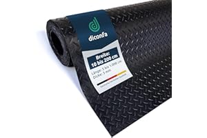 ‎DICONFA diconfa Gummimatte Diamant Tränenblech 3mm dick - BREITE 0,1m bis 2m - LÄNGE 0,05m bis 10m - Auswahl 1m (1000mm) x 4m (4000mm) - Meterware Gummimatten Antirutsch Matte Gummiläufer Unterlage
