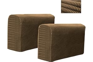 Kaket 2 PCS Sofa Armrest Covers, Chair Arm Protectors Stretch, Sofa Armchair Couch for Sofa, Armchair, Couches, Recliner (Light Brown)