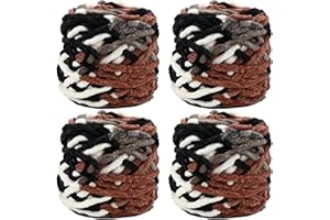 TSLBW Knitting Wool Yarn 4 x 100g Multi-Colored Soft Chunky Yarn for Crochet Projects Making Plush Balls Handmade Bags Sweaters Shoes Hats Sweaters Blankets Scarves
