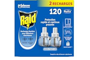 Raid Recharges Electriques Liquides 120 Nuits 3en1 - Moustiques & Moustiques Tigres - 2 Count (Pack of 1)