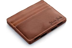 Jaimie Jacobs Portafoglio Magico, Magic Wallet Flap Boy Slim - l'Originale - Protezione RFID, Portafoglio Uomo Piccolo, Porta Carte di Credito Ragazzo, Porta Tessere Slim, Vera Pelle (Marrone e Nero)