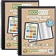 eco-eco A4 50% recycled 40 pocket Fold Flat Spiral Bound display book, Pack of 2, eco134x2