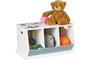 Relaxdays Scaffale per la Cameretta dei Bambini, Mobile con 3 Scomparti Aperti, HxLxP, 5x60x36 cm, in MDF, Colorato, Fibra di Legno, H x L x P: 32,5 x 60 x 36 cm ca