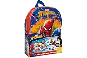 LISCIANIGIOCHI Lisciani – Spider Man Super Game – Sac à Dos avec Jeux Enfants dès 6 Ans - Inclus Jeu de Cartes et Jeu de Société – Jeux Educatifs Spider Man - 2 +Joueurs - Idée Cadeau Anniversaire