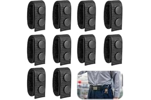 MUYAPAY 10 Stück Gürtelschlaufe, Belt Keeper, Duty Belt Keeper Polizei Gürtelhalter, Gürtelhalter Mit Doppelten Druckknöpfen Gürtelschlaufen, Taktische Gürtel Zubehör, für Outdoor Sport