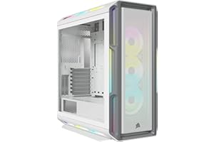 Corsair iCUE 5000T RGB, case Mid Tower ATX, 208 LED RGB gestibili singolarmente, spazio per più radiatori da 360mm, cablaggi facilitati, 3 ventole LL120 RGB e Commander CORE XT inclusi, bianco