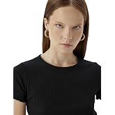 Basic Crop Tiş&ouml;rt Kısa Kollu Bisiklet Yaka Slim Fit