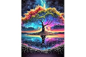 TOSTOG 5D Arbre de Vie Diamond Painting Kit Adulte,DIY Diamant Painting Images Ronde Diamond Peinture Diamant Adulte,Cristal Débutant Art Set pour Décoration Murale Maison 30x40cm