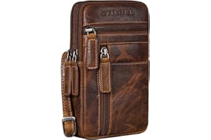 STILORD 'Asher' Skórzana saszetka na klatkê piersiow± Mêska torba na pasek Vintage Torba na telefon komórkowy Ma³a Portfel podró¿ny dla mê¿czyzn, Kolor:luino - br±zowy