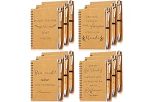 Sinmoe 12 Sets Christmas Thank You Gifts for Colleague Employee Appreciation Gifts Inspirational Notebook Ballpoint Pens Kraft Lined Notepad Christmas for Coworker Teacher Volunteer Staff