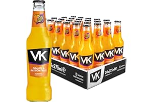 VK Alcopop Bottles | 24 x 275ml Case | VK Orange & Passionfruit | Fruity Vodka Based Alcopop Premixed Drink | 3.4% ABV | Ready To Drink