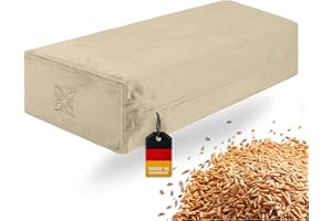 ‎OMNANA OMNANA® CUSHY™ Yogabolster eckig 65x30x15cm – Yoga Bolster mit Dinkelfüllung – Rechteckiges Kissen, Velvet Bezug, waschbar – Made in Germany – Passend für Yin Yoga