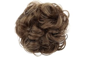 CAISHA Liga Para El Cabello Pedazo De Cabello Voluminoso Updo Postizo Sintético Marrón Medio G7A