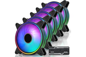 EZDIY-FAB Moonlight Ventilateur de Boîtier PWM RGB 120mm avec Moyeu de Ventilateur RGB PWM,Synchronisation de Carte Mère 5V,Ventilateur D'ordinateur ARGB,Modes D'éclairage Multiples-5 Pack