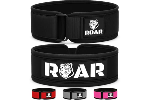 Roar® Ceinture de Musculation V2 - Ceinture Haltérophilie, Bodybuilding, Fitness - Ceinture de Levage pour Femmes et Hommes - Ceinture de Force