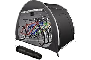 QQ CAT Extra Large Waterproof Bike & Garden Storage Tent for 3-4 Bikes + Tools, Heavy-Duty 210D PU4000 Oxford Weatherproof Shelter with Ground Pegs Easy 10 Min Setup-210x150x165cm