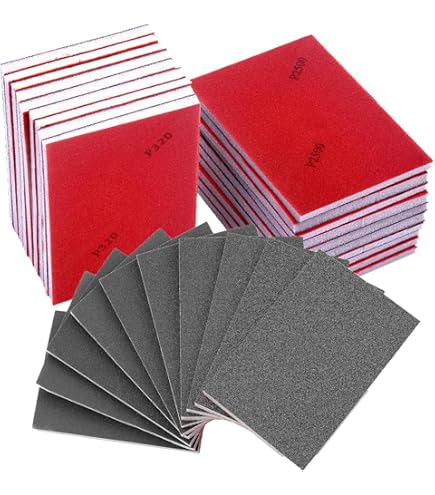24 Pcs Grit Sanding Sponge Set, 180-3000 Grit Foam Filled Sanding Pads, Wet And Dry Sandpapers Sheets Blocks, Sand Paper Pack For Metal Walls Wood Furniture Polishing(12 Grit