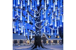 Auniq Météores Pluie Lumières 30cm 10 Tube 240 LED Guirlandes Lumineuse Extérieure Étanche IP65 Douche Pluie Feux Lumières de Noël Avec câble de 5 m pour Décoration de Fête Jardin Fenêtre Balcon