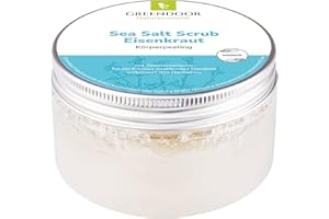 ‎GREENDOOR GREENDOOR Körperpeeling Sea Salt Scrub Eisenkraut 280g vegan, zitroniger Duft, natürliches Körper-Peeling ohne Mikroplastik ohne Konservierungsmittel, Naturkosmetik Meer-Salz-Peeling, Natur Body Scrub