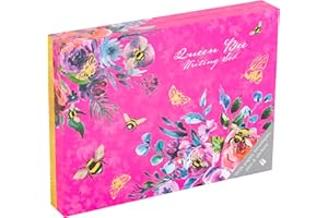 THE GIFTED STATIONERY CO. LTD. TGSC | Queen Bee Gifted Stationery Letter Writing Sets | Ballpoint Pen with 32 x A5 Letter Paper Sheets & 16 x envelopes | Writing Paper & envelopes | Letter Writing Set & 2 Sheets of Letter Seals