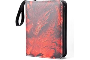 BINJCE Porte Carte à Collectionner, 50 Pages 400 Cartes portable, Livre de Cartes Collection Contenir, Album Carte (rouge foncé)