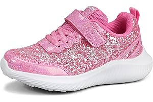 LUCKY STEP Kid's Glitter Fashion Sneakers Sparkly Princess Tennis Bling Shiny Sequins Athletic Walking School Shoes for Children/Boys/Girls