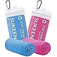 Sukeen Cooling Towel, 2 Pack Cooling Towels for Neck, Soft Breathable Sweat Towel Gym Towel, Stay Cool Ice Towel, Microfibre Cool Towel for Men Women Work Out Sports Yoga Golf (40"x12")