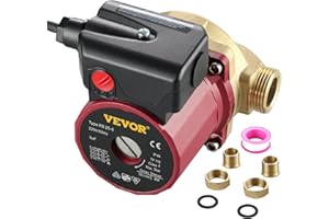 VEVOR Bomba de Agua de Alta Presión Flujo de 50 L/min, Diafragma de 6 m, Bomba de Agua de Refuerzo Silenciosa de 3 Velocidades para Aire Acondicionado, Resistente a la Corrosión, de 2-100 ℃