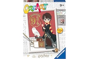 Ravensburger - CreArt Serie D, Harry Potter: Salida para Hogwarts, Pintura por Numeros, Kit de Pintura para Niños, Juego Educativo para Niños de 7+ Años, 16x22 cm