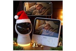 Boifun Baby Monitor 5.5’’ Video Audio con Telecamera 4MP 360° Zoom 4X, WiFi, App controllo fuori casa, AI Intelligente, Audio Bidirezionale, Temperatura & Umidità, Luce Notturna, SD, Batteria 4000mAh