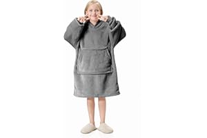 REJUVOPEDIC Flannel Kids Children's Hoodie Blankets, Soft Lightweight Flannel Fabric, Oversized Soft And Cosy