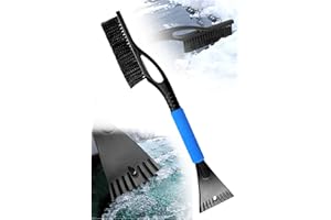 ‎JOOLESER JOOLESER Schneebürste mit Rakel Eiskratzer Schaumstoffgriff, 2 in 1 Frostschutz Extreme Haltbarkeit für PKW LKW SUV MPV Windschutzscheibe Glas Eisentferner