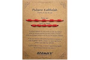 arana's - Pulsera siete nudos roja mujer hombre niños bebés - Para el mal de ojo - Hilo rojo protección energía negativa - Amuleto de la buena suerte y la amistad - Prosperidad familia amigos parejas
