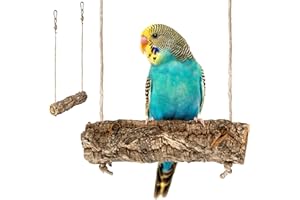 KORK-DEKO Amo in sughero come altalena per uccelli e roditori | sughero naturale per dondolare, giocare, schiacciare e schiacciare | Ø 2,5-5 cm | lunghezza 20 cm | disinfettato | moschettone in acciaio inox