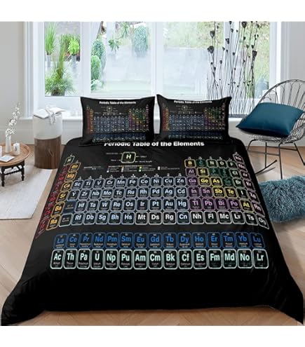 Science Theme Bedding Set For Boys Girls Chemical Subject Theme Duvet Cover King - View #8
